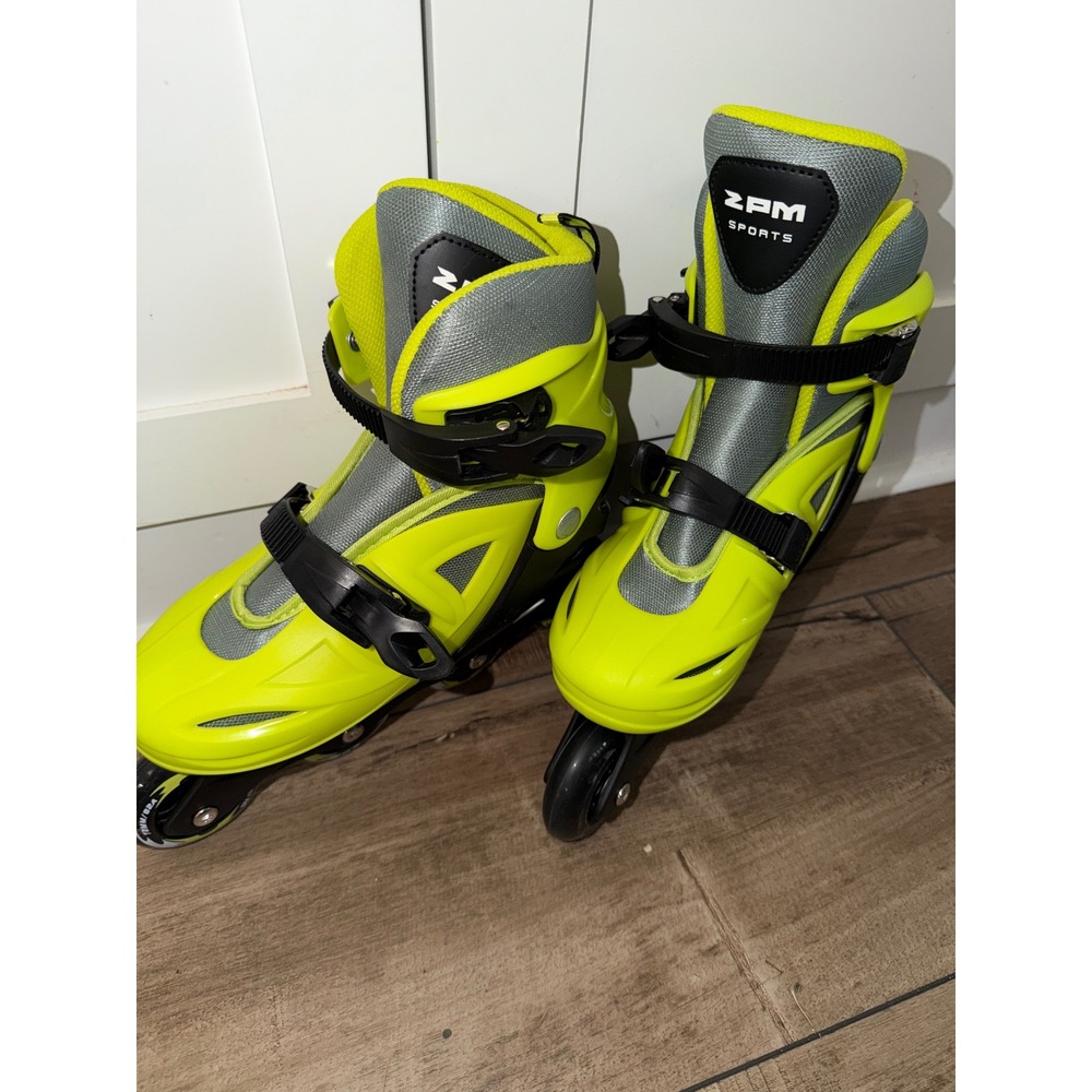 ZPM Sports Kids Adjustable Inline Skates Neon Lime Green Black Size L EU 37-40